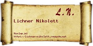 Lichner Nikolett névjegykártya